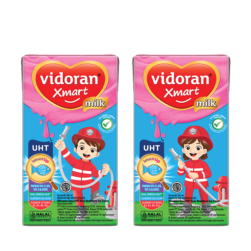 Susu vidoran Xmart UHT Rasa Strawberry